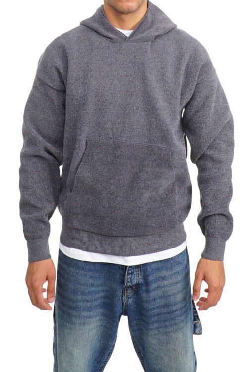 Velvet Hoodie Sweatshirt-Grey