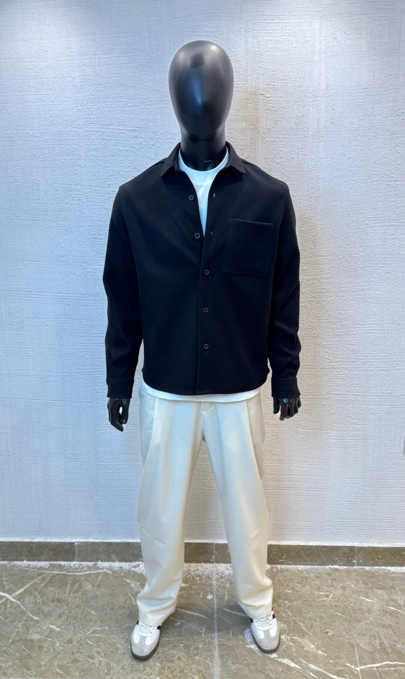 Shirt jacket -Black - Image 4