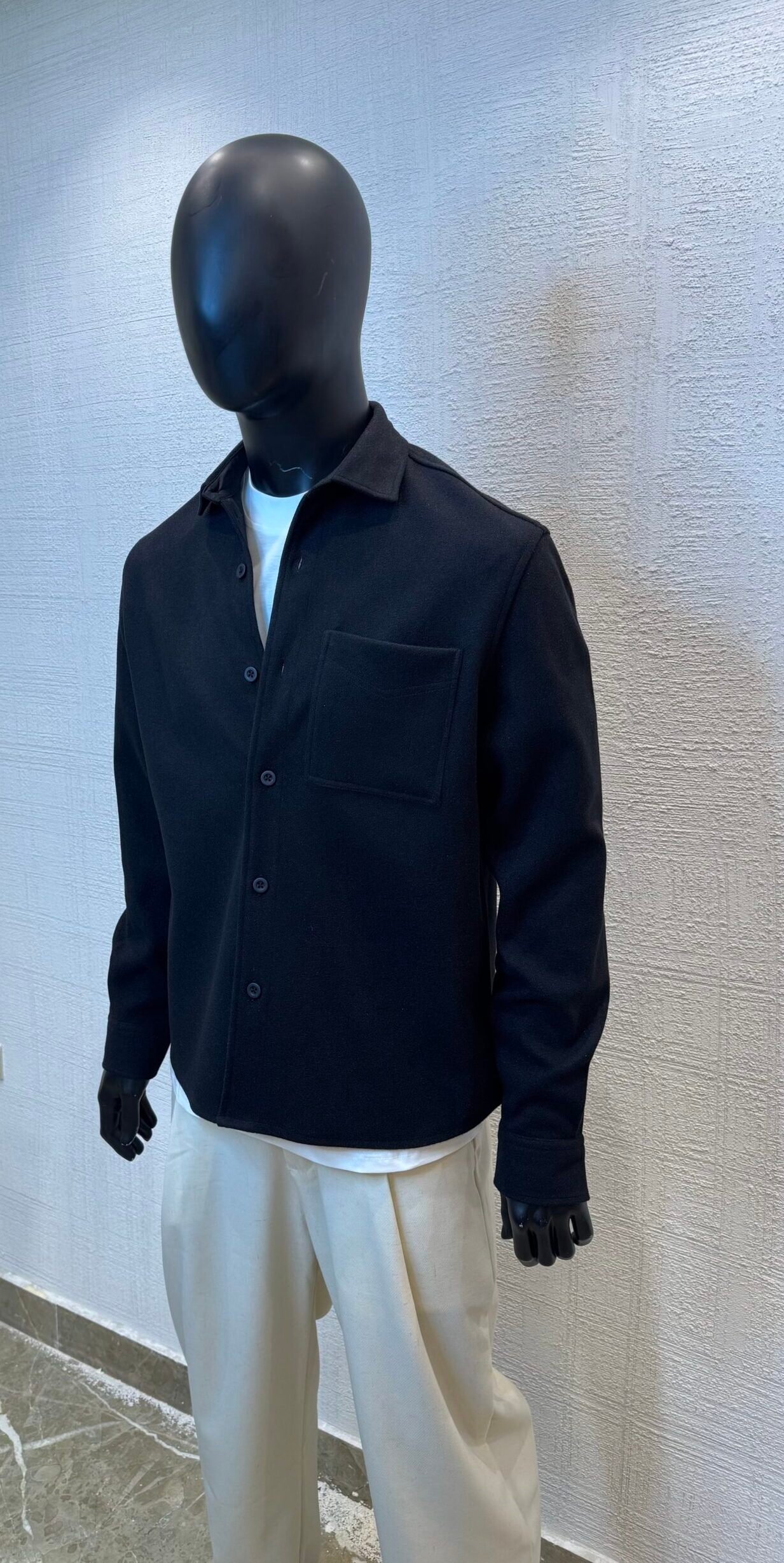 Shirt jacket -Black - Image 2